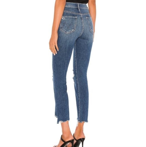 Mother The Insider Crop Step Chew Ankle Kick Jeans In Dancing On Coals Size 26 - Picture 3 of 8